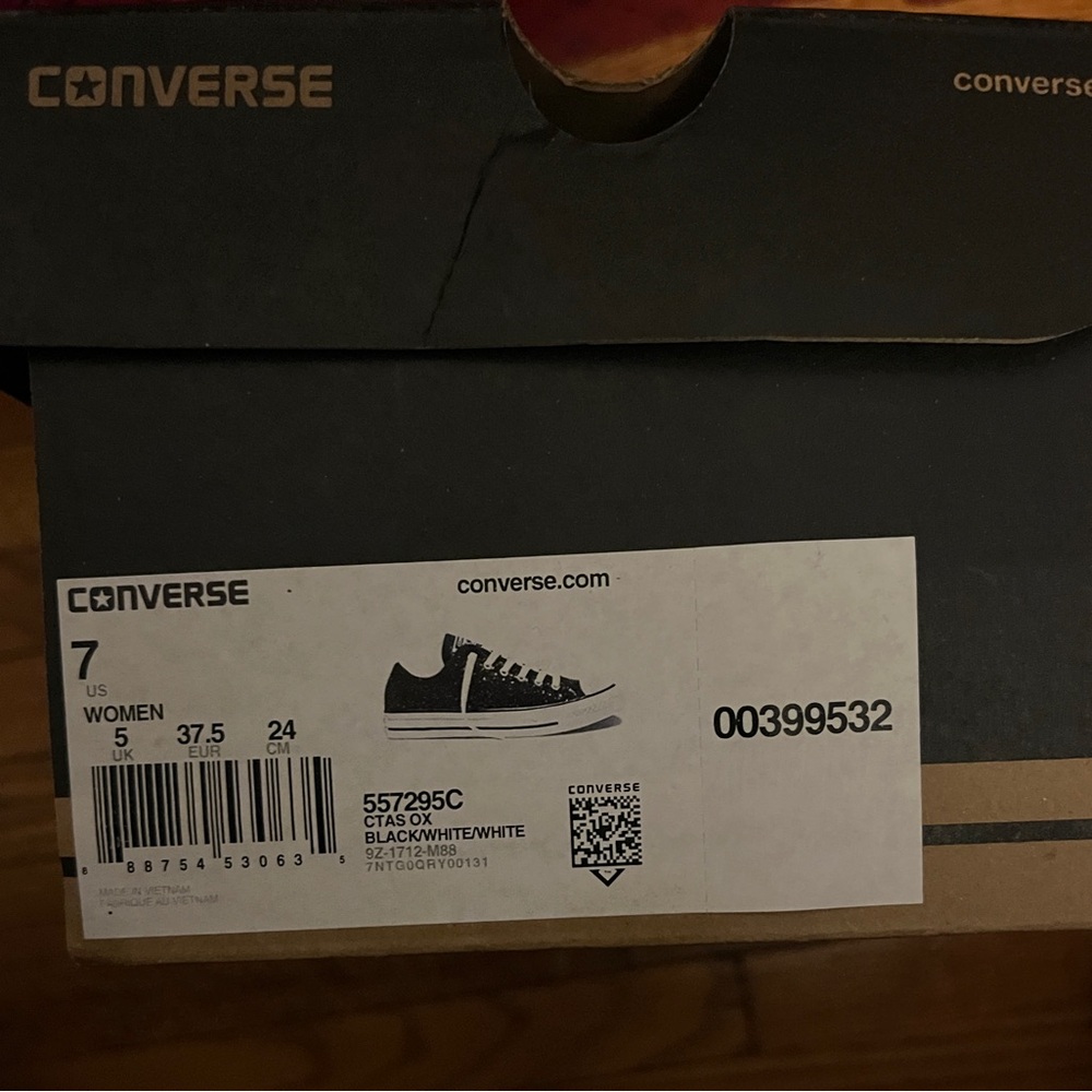 Converse Glitter Black and White Sneakers